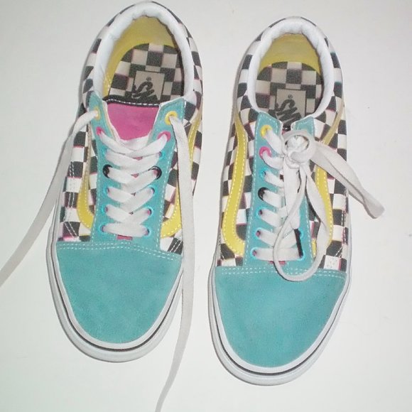 Vans Off the Wall Low Top Checkered Skate Shoes Mens 7.5 Womens 9 - Picture 1 of 5